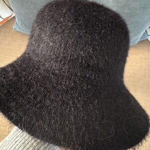 NWT Faux Fur Black Bucket Hat (Adjustable)
